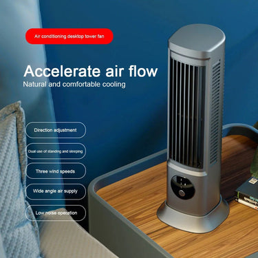 USB Rechargeable Bladeless Tower Fan – Slim & Silent - InspiredGrabs.com
